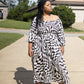 Layla Geo Print Midi Dress