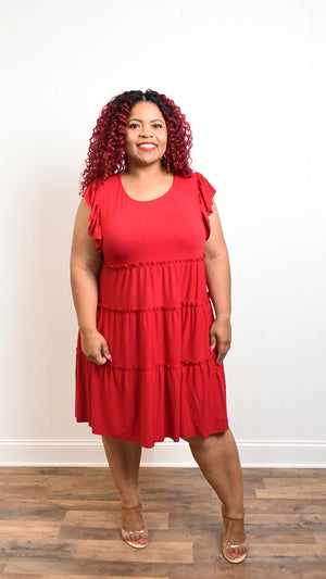 Jaliyah Tiered Midi Dress (Plus)