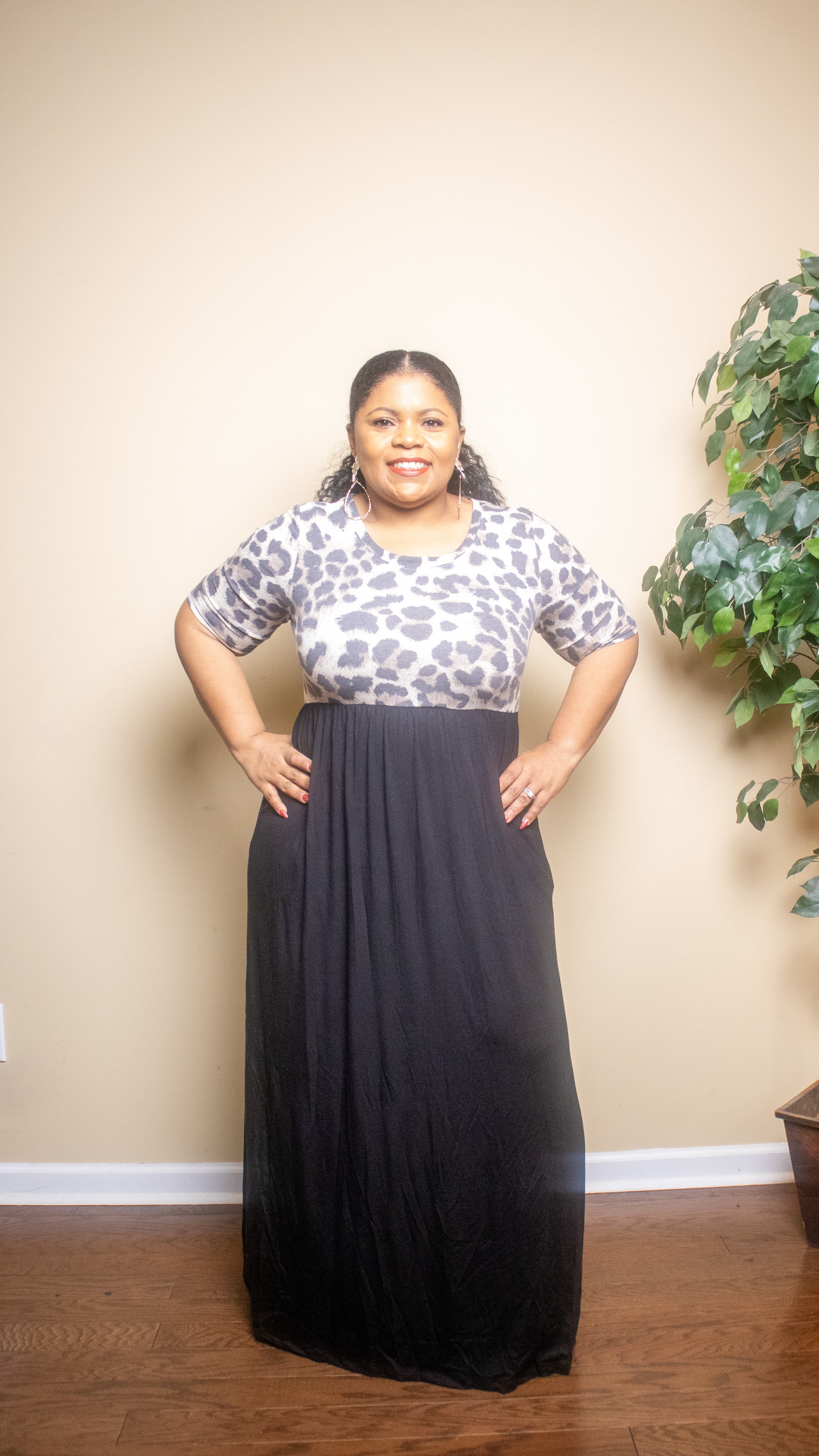 Deirdre Leopard Top Maxi Dress